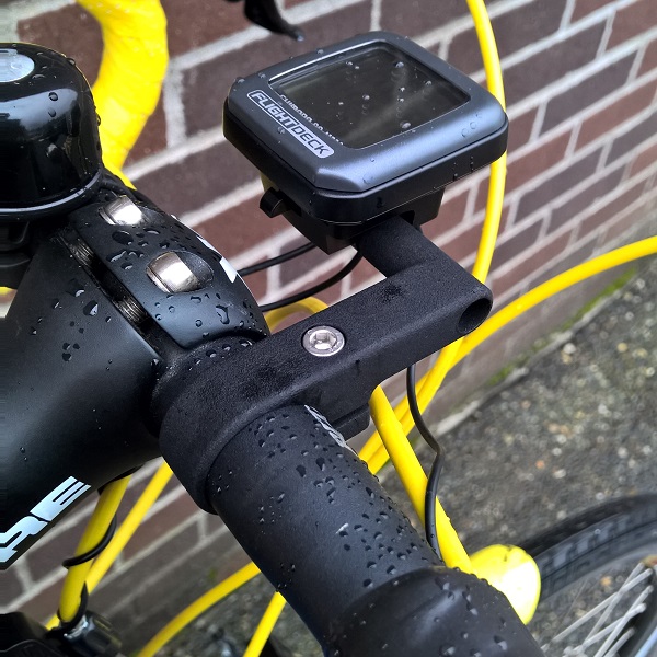 Image of actual cyclocomputer mount installed on my bike